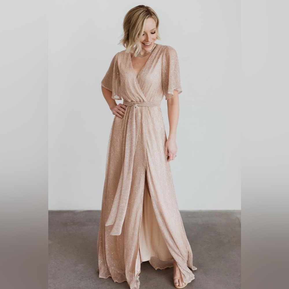 Baltic Born (L) Grace Sparkle Gown in Champagne